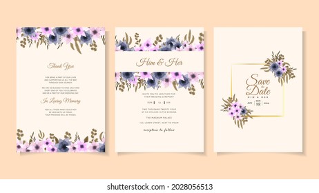 Eleganter abstrakter Hintergrund. Vorlage für Hochzeitseinladungskarten mit Blumendekoration zum Speichern von Datum, Gruß, Poster und Cover-Design