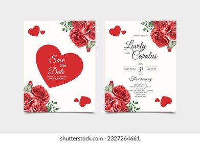 Elegant abstract background. Wedding invitation card template set with floralillustration for save the date, greeting, poster, cover vector Design

