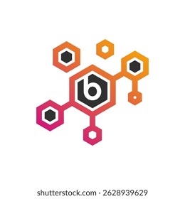 Elegant Abstract Benzene Network Vector Logo