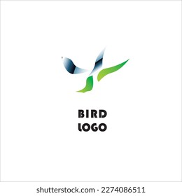 Elegant abstract bird logo vector of white background