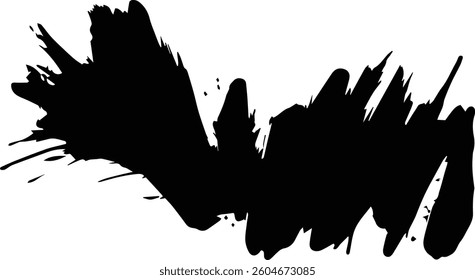 Elegant Abstract Black Brush Stroke with Smooth Curves - High-Quality Digital Art