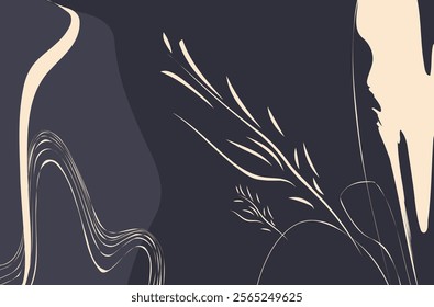 Elegant abstract black gold trendy universal background templates. Minimalist aesthetic.