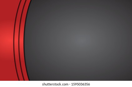 Elegant abstract black and red vector background with papercut layer and shadow style for design or business usage