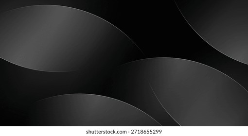 Elegante fondo abstracto en blanco y negro con formas curvas, sombreado de degradado suave y ondas oscuras fluidas, ideal para diseños modernos de Anuncio Horizontal mínimo.
