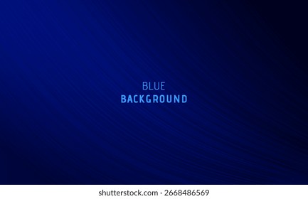 Elegant Abstract Blue Background Design with Thin Curved Line Patterns Creating a Dynamic Texture and Modern Gradient Effect for Digital, Technology, and Professional Presentation Use