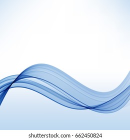 Elegant abstract blue background Vector design Wavy transparent wave