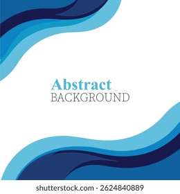 Elegant Abstract Blue Wave Vector Background with Transparent Flowing Lines for Modern Web Banners and Posters