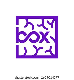 Elegant Abstract Brain Cube Vector Logo, brain box