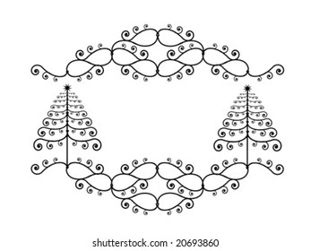 elegant abstract Christmas card vector with pine