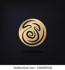 Elegant and abstract circle logo for branding identity. Vector image.