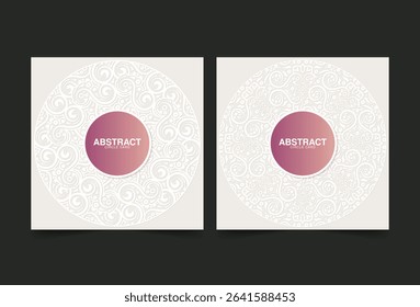 Elegant Abstract Circle Pattern on Square Card for Invitation or Greeting