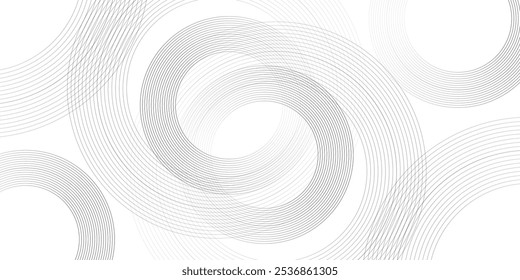 Elegant Abstract Circular Line Pattern on White Background - Minimalist Geometric Design for Digital Art and Modern Visual Projects