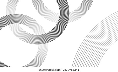 Elegant Abstract Circular Line Pattern on White Background - Minimalist Geometric Design for Digital Art and Modern Visual Projects
