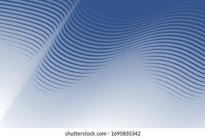 Elegant abstract classic blue color of the year 2020 lines blend gradient vector art background.