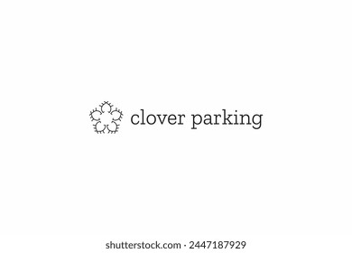 elegant abstract clover parking area mark logo design vector background. simple clover parking spot logo vector design template with outline, modern and luxury styles.