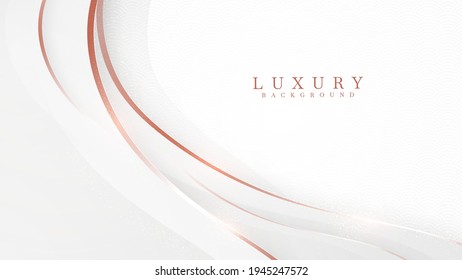 Elegant abstract copper curve line background with shiny elements. rose shades. Realistic luxury paper cut style 3d modern concept. vector illustration for design.