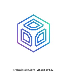 Diseño de logotipo de Vector de contorno de cubo Abstractas elegante