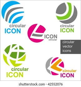 elegant abstract curved vector icons
