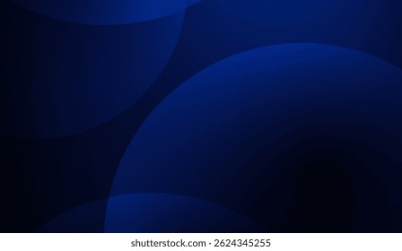 Elegant Abstract Dark Blue Circle Background: Modern Graphic Design with Overlapping Shapes for Digital Art, Backdrops, and Creative Projects