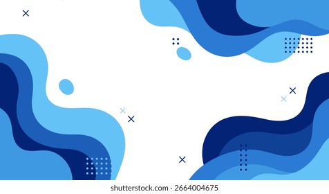 Diseño abstracto elegante con las ondas azules en un fondo blanco limpio