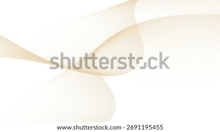Elegant abstract design features soft golden-brown flowing lines creating a subtle, wave-like pattern against a clean white background that suggests movement and sophistication