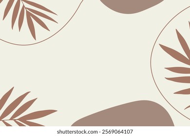 Elegant abstract design featuring brown leaves on a soft background suitable for modern decor