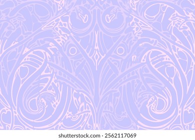 Elegant abstract design featuring intricate floral patterns in soft pastel colors