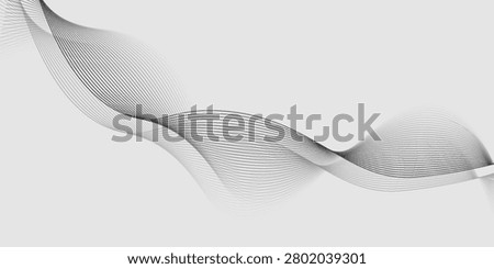 Elegant abstract design featuring monochrome wavy fine lines intertwined against a white background. vector