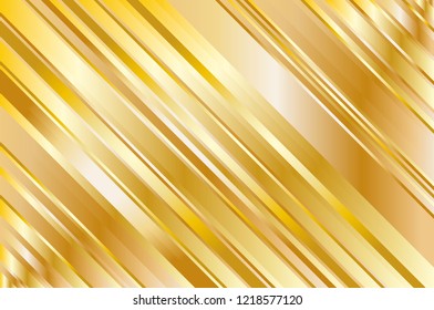 Elegant abstract diagonal golden background with lines. Shiny gradient pattern. Vector illustration