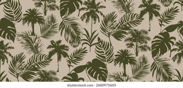 Elegant Abstract Exotic Tropical Seamless Pattern