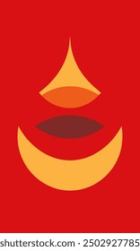 An Elegant Abstract Flame Design with captivating Red and Gold Tones beautifully blended