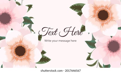 Elegant abstract floral background template decorated with gorgeous multicolored blooming flowers and leaves border for web, banners, posters, social media, apps, design and internet ads, invites - Powered by Shutterstock - Get 15% off with code: PIKWIZARD15