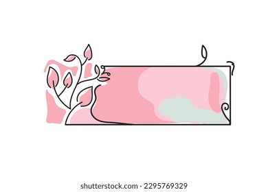 an elegant abstract floral frame pink pastel Color
