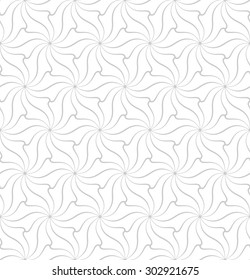 Elegant abstract floral seamless pattern. Curved elegant stylized leaves and scrolls forming abstract floral ornament.