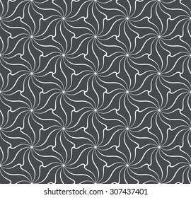 Elegant abstract floral seamless pattern. Curved elegant stylized leaves and scrolls forming abstract floral ornament.