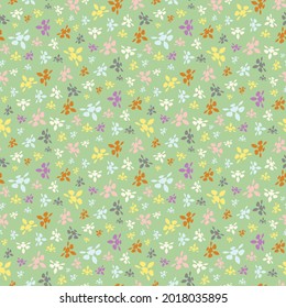 Elegant abstract floral wallpaper. Simples colorful seamless pattern with small flowers. Modern ornament vector design for decor, textile, fabric, wallpapers, print.