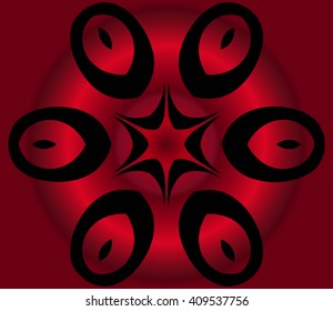 Elegant abstract flower design. Red Gradient Vector Illustration.