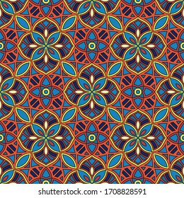 elegant abstract flowers and leaves. colorful mosaic. symmetrical textile design