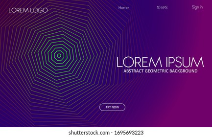 Elegant abstract geometric octagonal halftone. For Landing page, banner, cover, bussiness card.