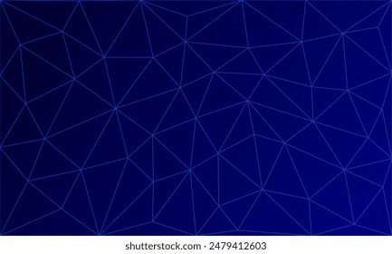 Elegant abstract geometric triangular low poly background design. Gradient on dark blue color