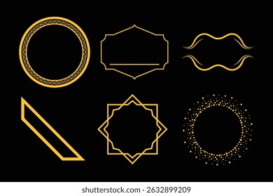 Elegant abstract gold border in modern minimal style, perfect for invitations, branding, and digital design projects.