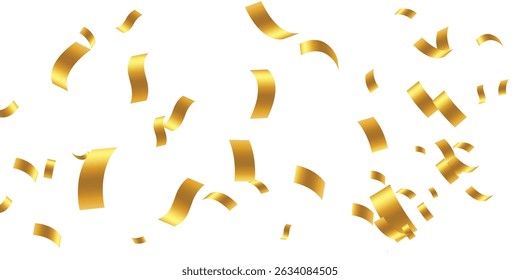 Elegant Abstract Golden Glitter with Transparent Background for Luxury Celebrations. Stylized Vector Design Featuring Luxurious Falling Gold Confetti, Subtle Glow Effects, and Transparent Backdrop.