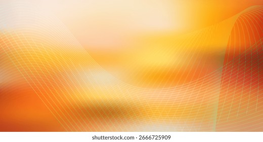 Elegant abstract gradient background with flowing orange and white wavy lines. Modern banner template for digital design, poster, social media cover, and web header.