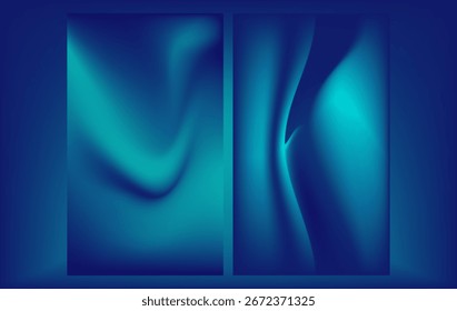Elegant abstract gradient wallpapers in blue tones for digital art and graphic design