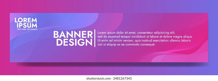 Elegante Anuncio de onda de gradiente abstracto que muestra un patrón de onda de gradiente azul púrpura dinámico, ideal para agregar interés visual a cabeceras, Materiales promocionales y gráficos de Sitio web