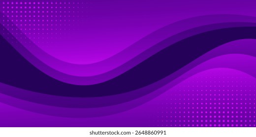 Elegante design de onda de gradiente abstrato mistura transições de cores suaves em um padrão hipnotizante de tons violeta, cultivando uma estética sofisticada e visualmente envolvente