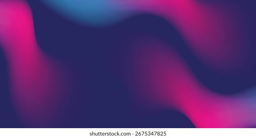 Elegante gradiente abstracto de la onda de color rosa a azul sobre fondo oscuro. fondo de Vector
