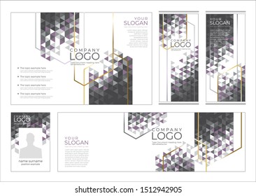 Elegant abstract gray geometric triangular background theme. Vector design layout for banners, presentations, flyers, poster and  roll-up displays.