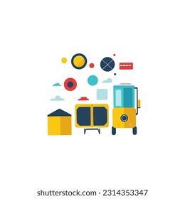 ilustración plana de icono abstracto elegante