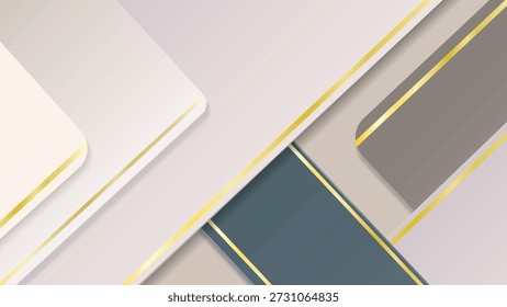 Elegante Fundo Abstrato em Camadas com Suaves Acentos Dourados